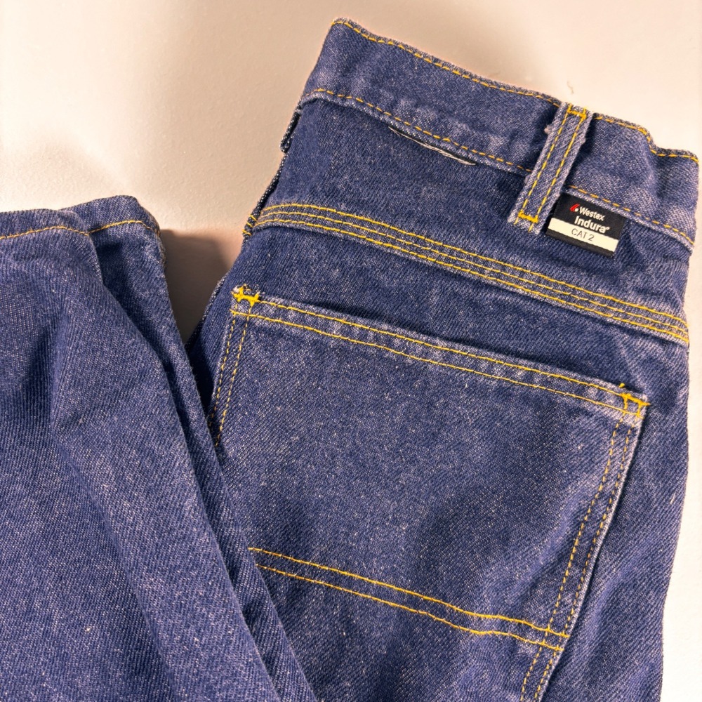 Westex Indura‎ CAT 2 Mens Jeans 29.5x29 Dark Wash Denim Work Pants